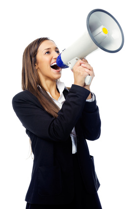 megaphone woman